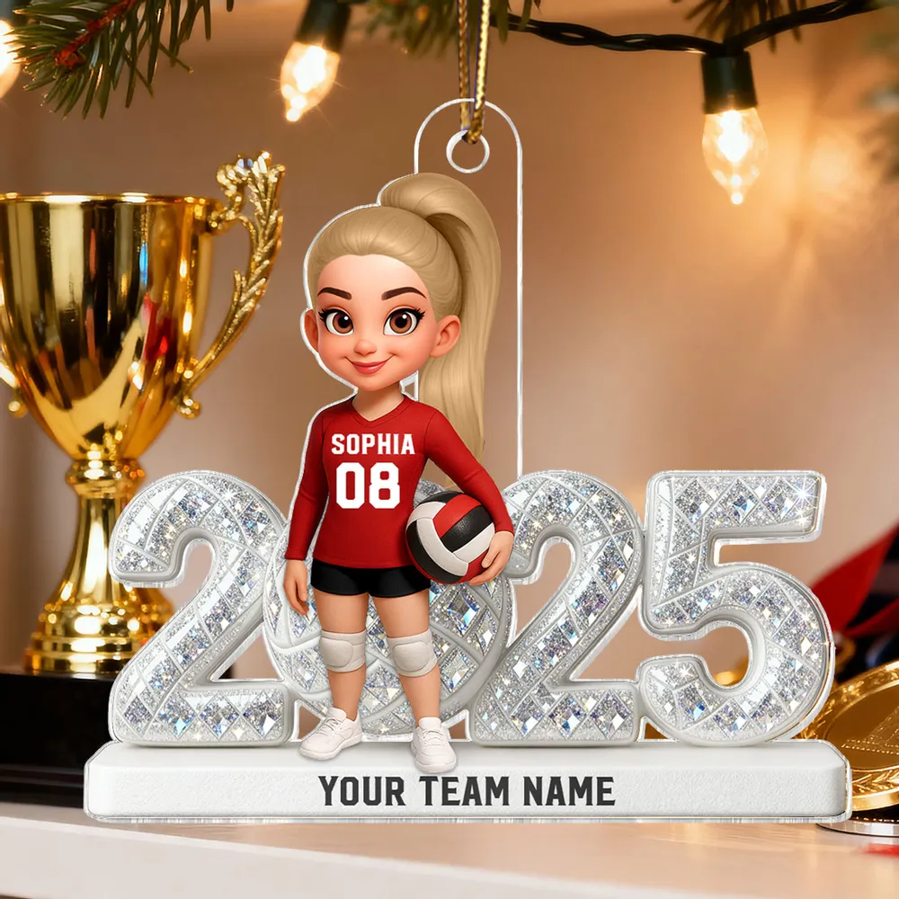 Custom Volleyball Girl Acrylic Ornament | Sparkling Year Design, Celebrating Youthful Spirit, Perfect Gift for Sports Girls - Image 10