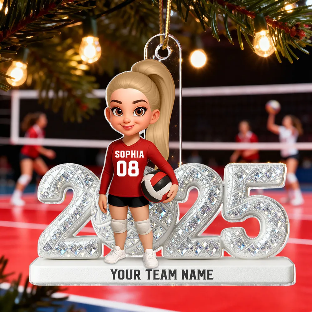 Custom Volleyball Girl Acrylic Ornament | Sparkling Year Design, Celebrating Youthful Spirit, Perfect Gift for Sports Girls - Image 5