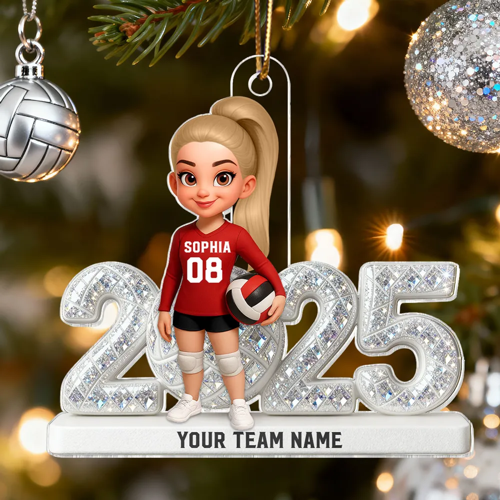 Custom Volleyball Girl Acrylic Ornament | Sparkling Year Design, Celebrating Youthful Spirit, Perfect Gift for Sports Girls - Image 8