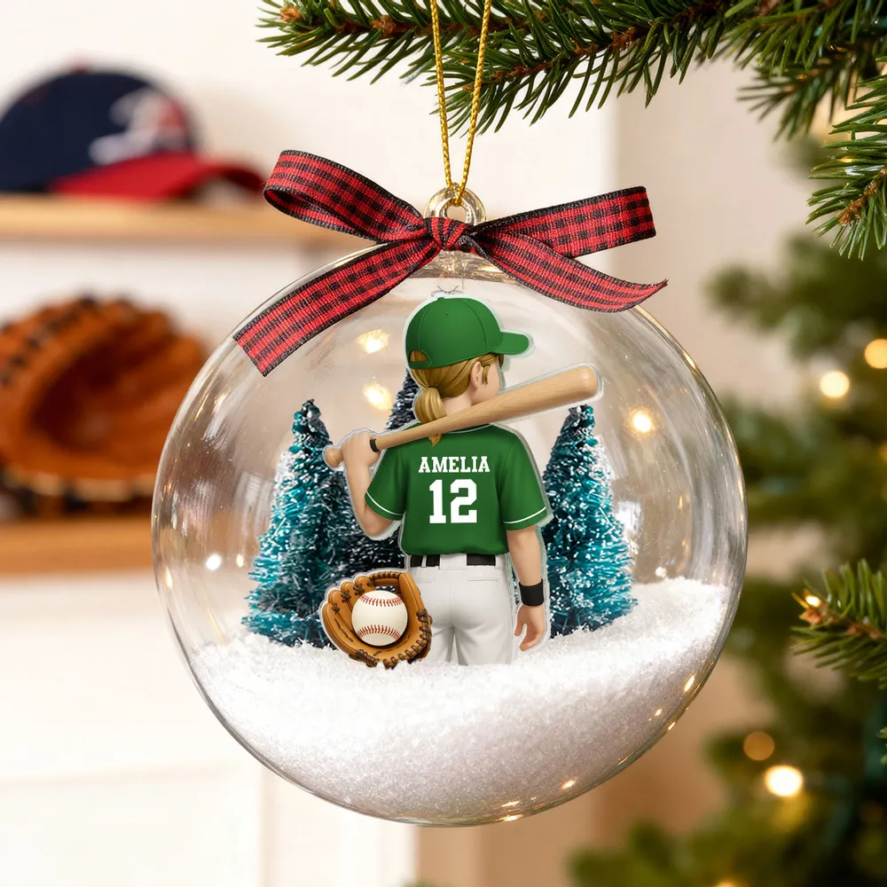 Baseball Ball Ornament – Snowy Scene Design, Perfect Gift for Baseball Lovers and Athletes - Image 4