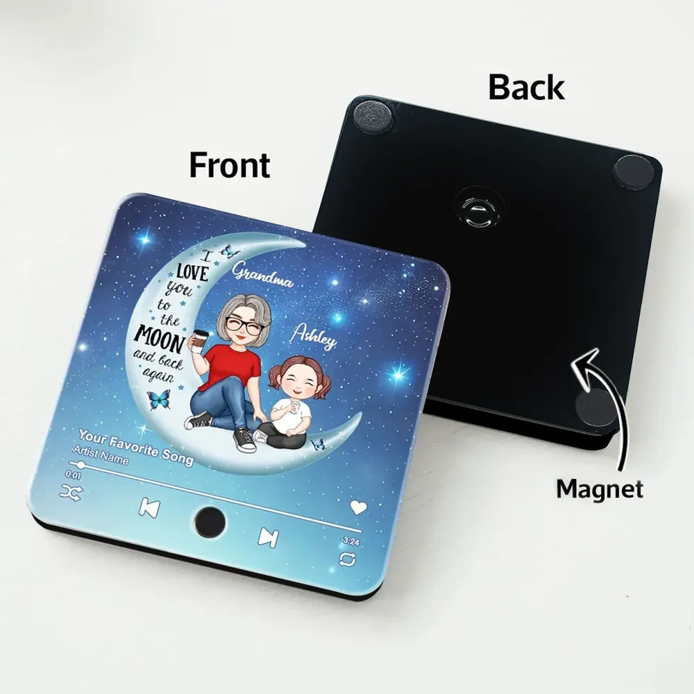 I Love You to the Moon Acrylic Music Magnet – A Heartfelt Gift for Grandma with Clear Print & Lasting Charm - Image 5