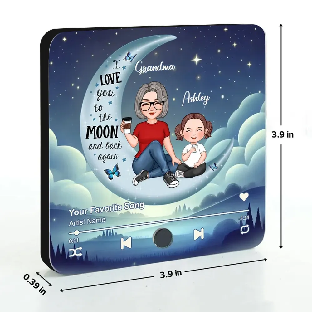 I Love You to the Moon Acrylic Music Magnet – A Heartfelt Gift for Grandma with Clear Print & Lasting Charm - Image 6