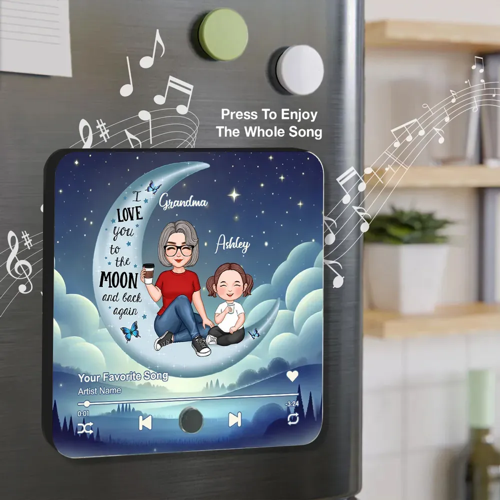 I Love You to the Moon Acrylic Music Magnet – A Heartfelt Gift for Grandma with Clear Print & Lasting Charm - Image 8