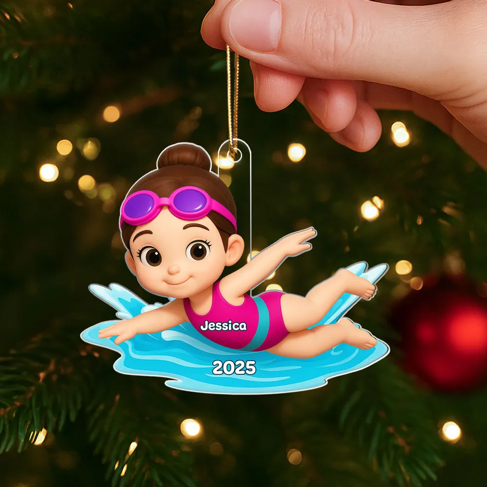 Cartoon Swimmer Acrylic Ornament | Custom Kid Design | Playful Pose, Perfect Gift for Children's Day or Birthday - Image 7