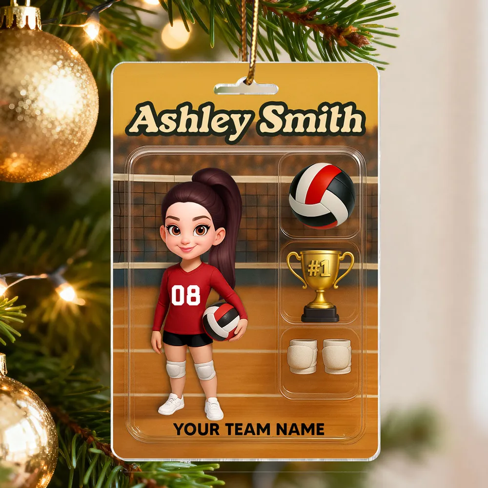Acrylic Ornament - Custom Volleyball Player on Court, Festive Keepsake, Easy to Hang, Unique Gift for Players & Coaches - Image 10