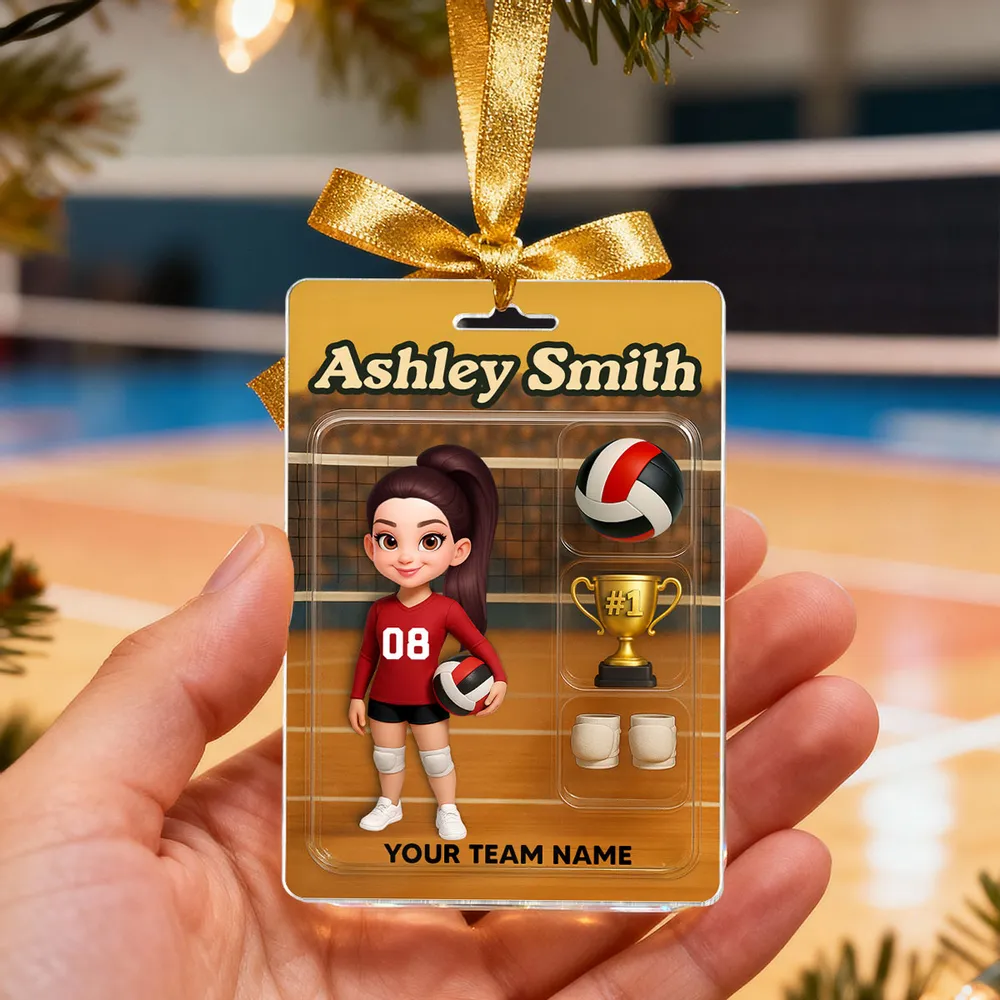 Acrylic Ornament - Custom Volleyball Player on Court, Festive Keepsake, Easy to Hang, Unique Gift for Players & Coaches - Image 11