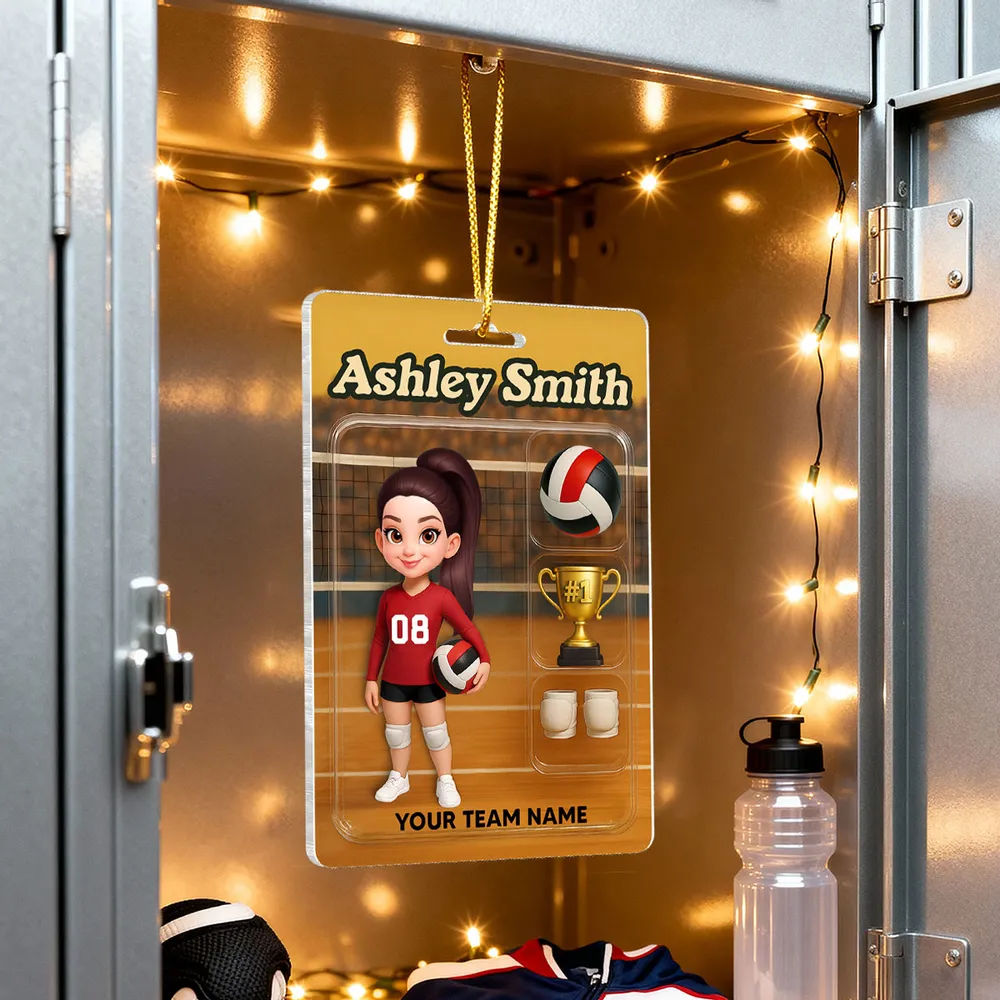 Acrylic Ornament - Custom Volleyball Player on Court, Festive Keepsake, Easy to Hang, Unique Gift for Players & Coaches - Image 3
