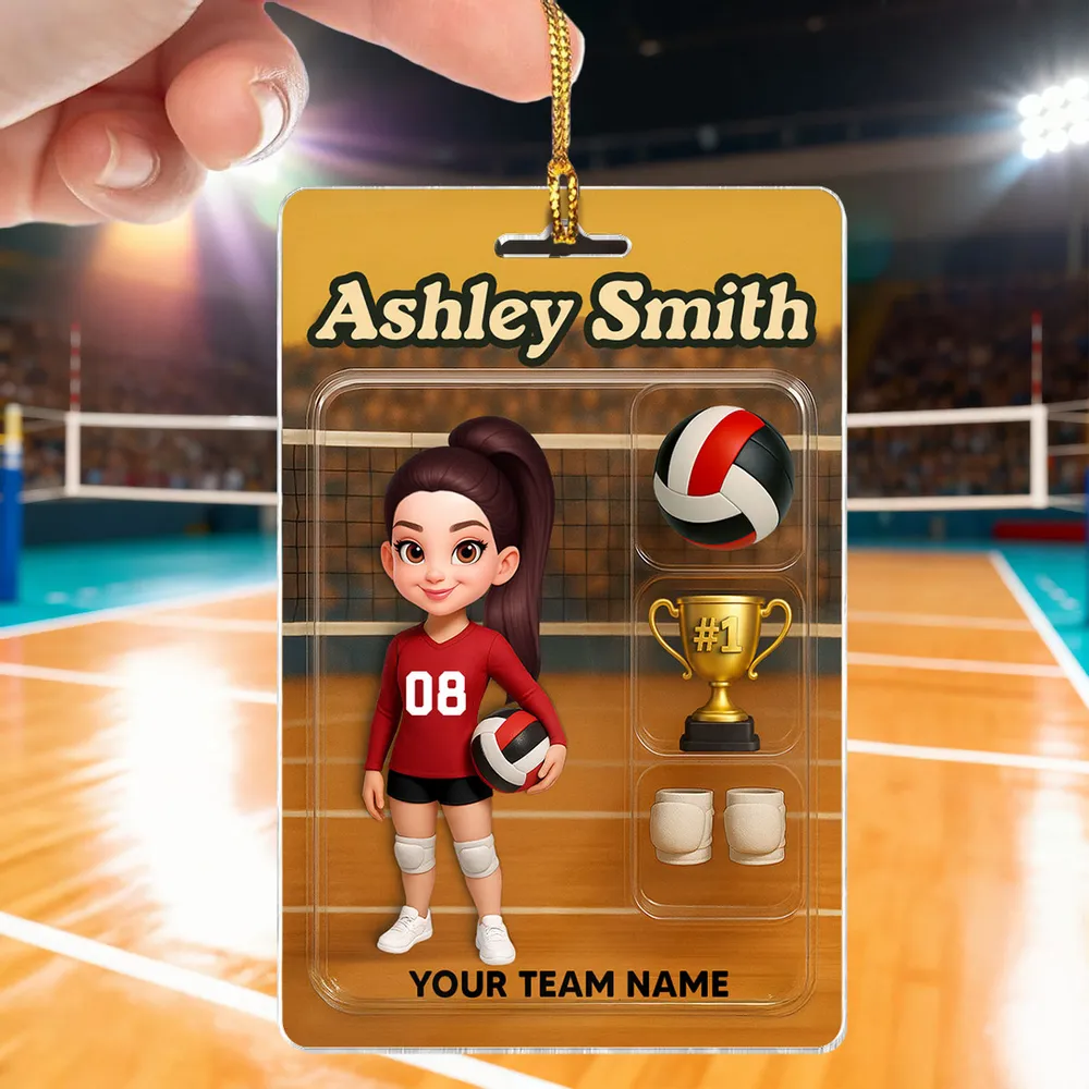 Acrylic Ornament - Custom Volleyball Player on Court, Festive Keepsake, Easy to Hang, Unique Gift for Players & Coaches - Image 5