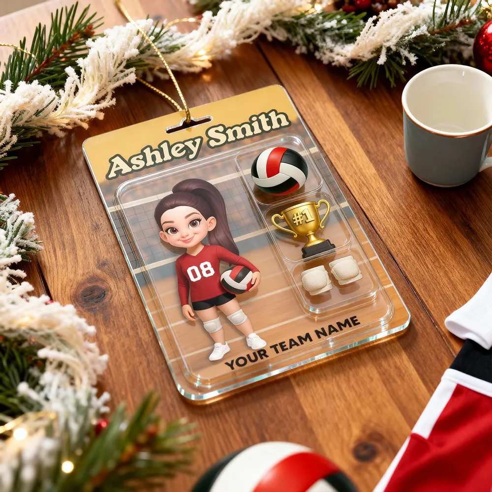 Acrylic Ornament - Custom Volleyball Player on Court, Festive Keepsake, Easy to Hang, Unique Gift for Players & Coaches - Image 7