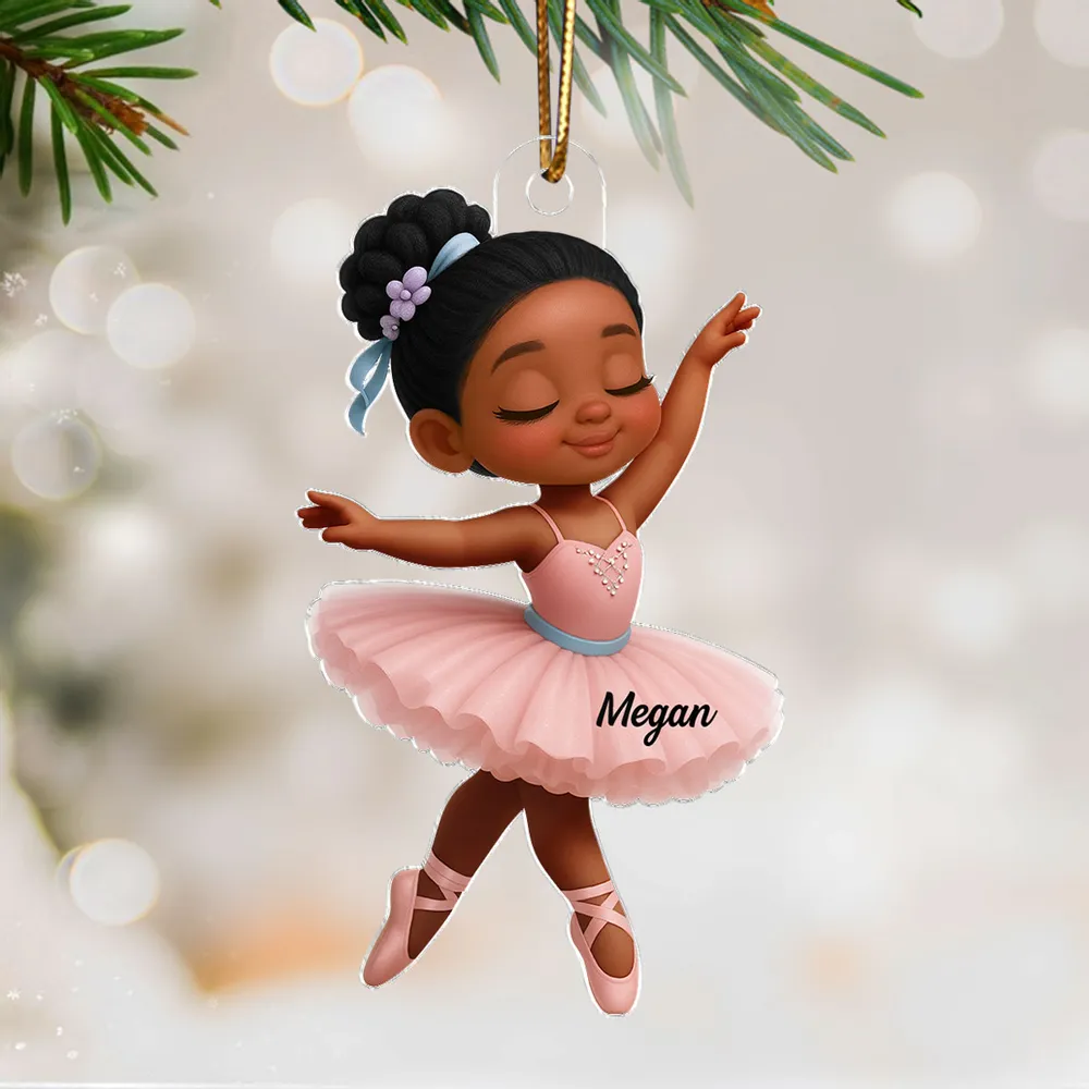 Graceful Ballerina Acrylic Ornament – Soft Pink Dancer Design Adds Festive Charm, A Perfect Gift for Little Girls - Image 2