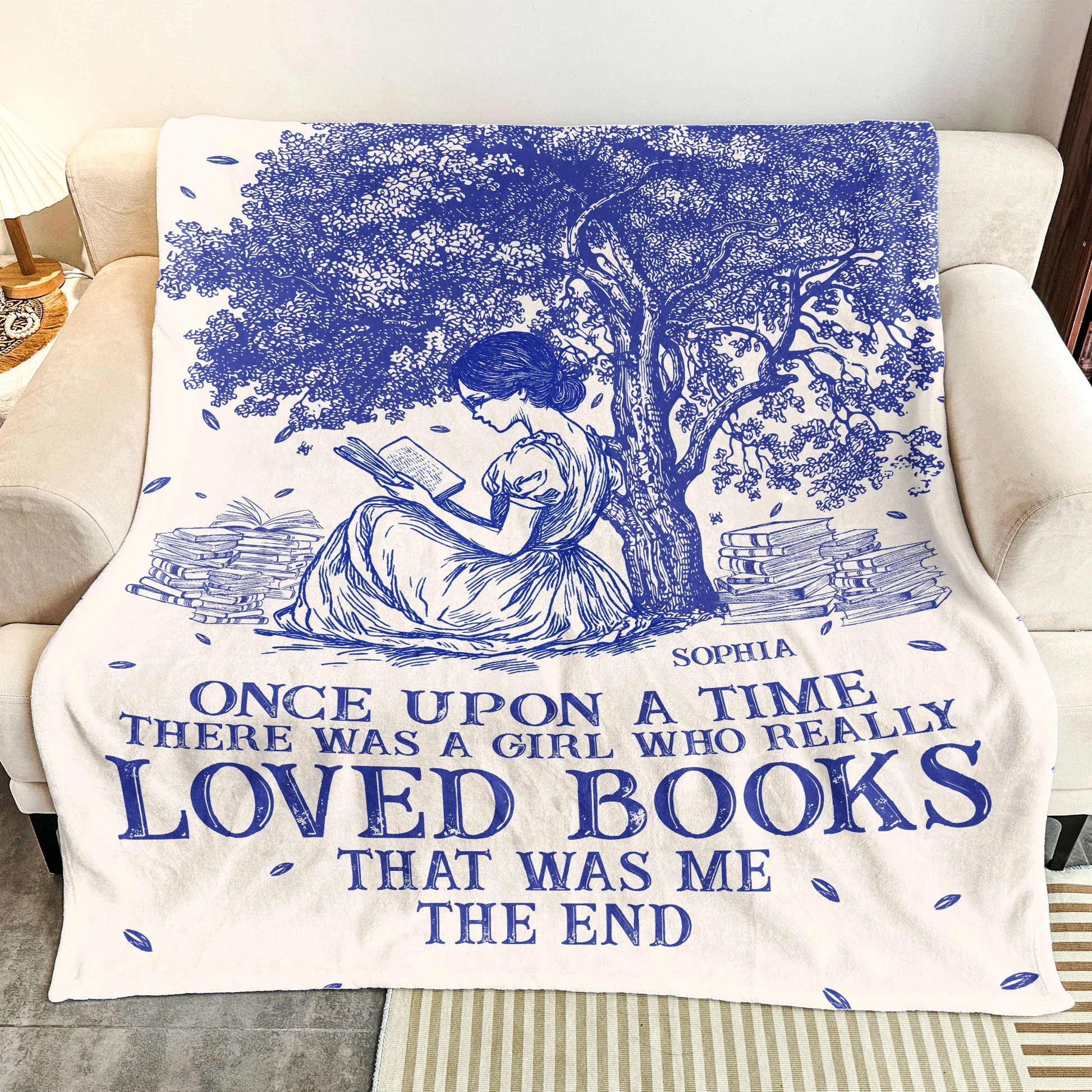 Book Lover Fleece Blanket – Cozy Reading Girl Design, Perfect Gift for Readers and Dreamers - Image 2