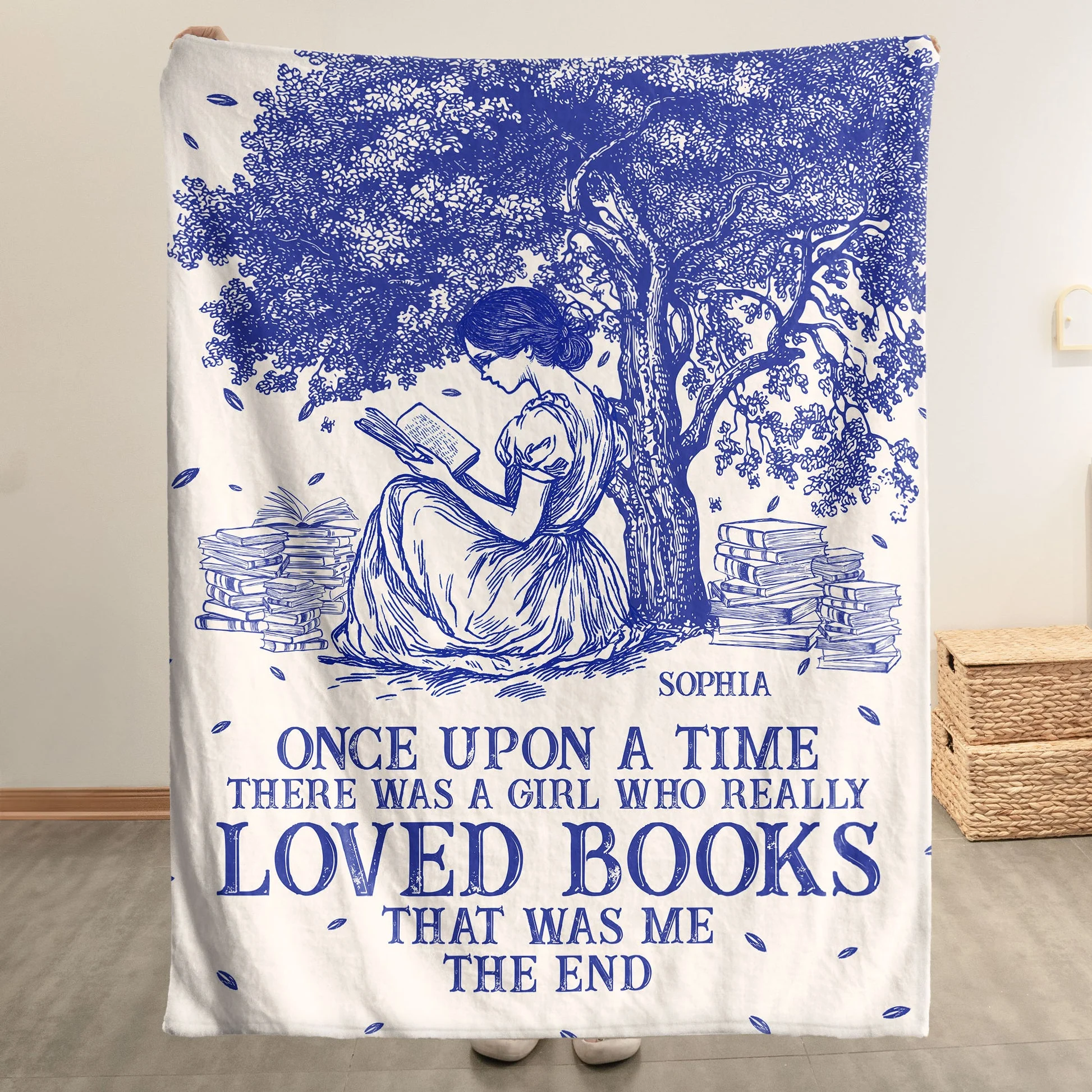 Book Lover Fleece Blanket – Cozy Reading Girl Design, Perfect Gift for Readers and Dreamers - Image 4