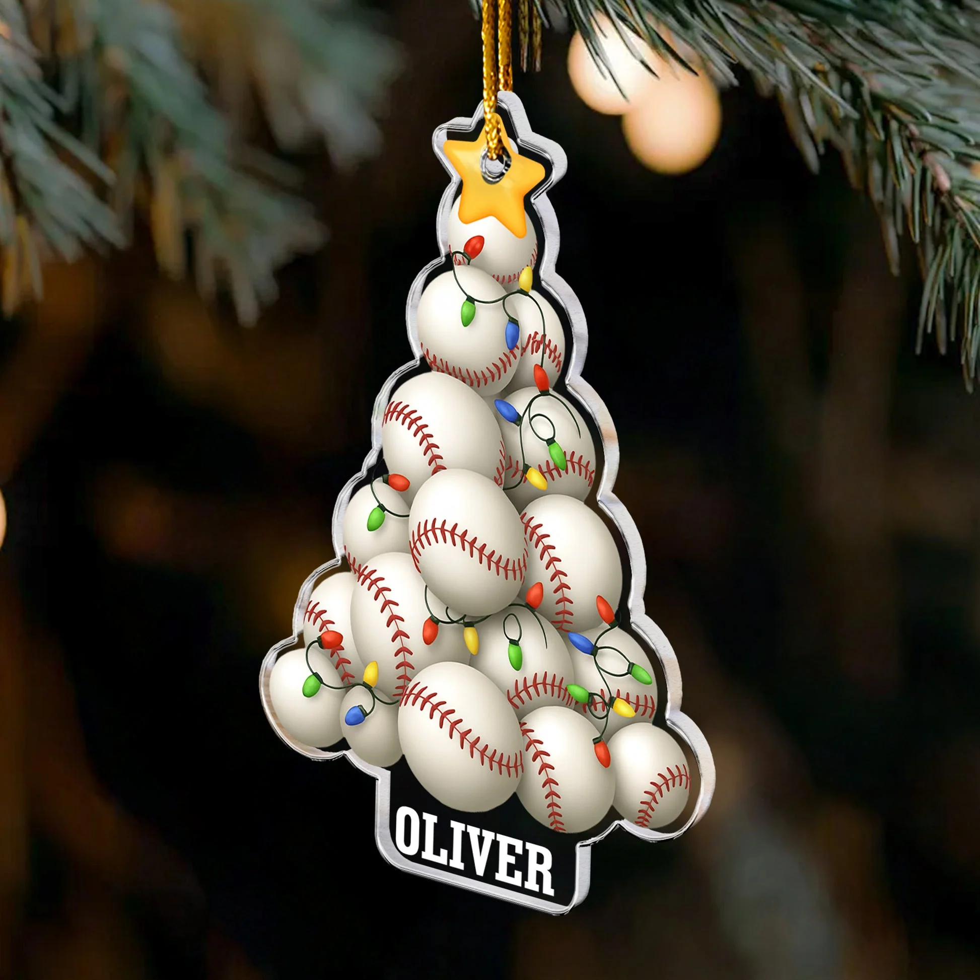 Baseball Tree Acrylic Ornament – Festive Sports Gift for Baseball Fans & Players - Image 4