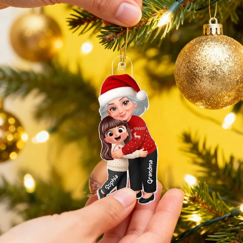 Christmas Grandma & Grandchild Acrylic Ornament – Heartwarming Family Decoration, Perfect Gift for Grandparents - Image 5