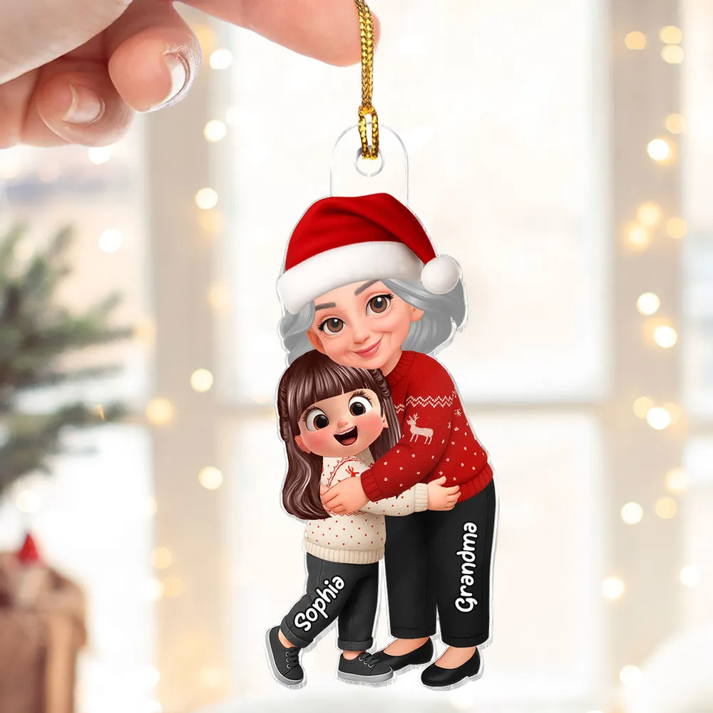 Christmas Grandma & Grandchild Acrylic Ornament – Heartwarming Family Decoration, Perfect Gift for Grandparents - Image 7