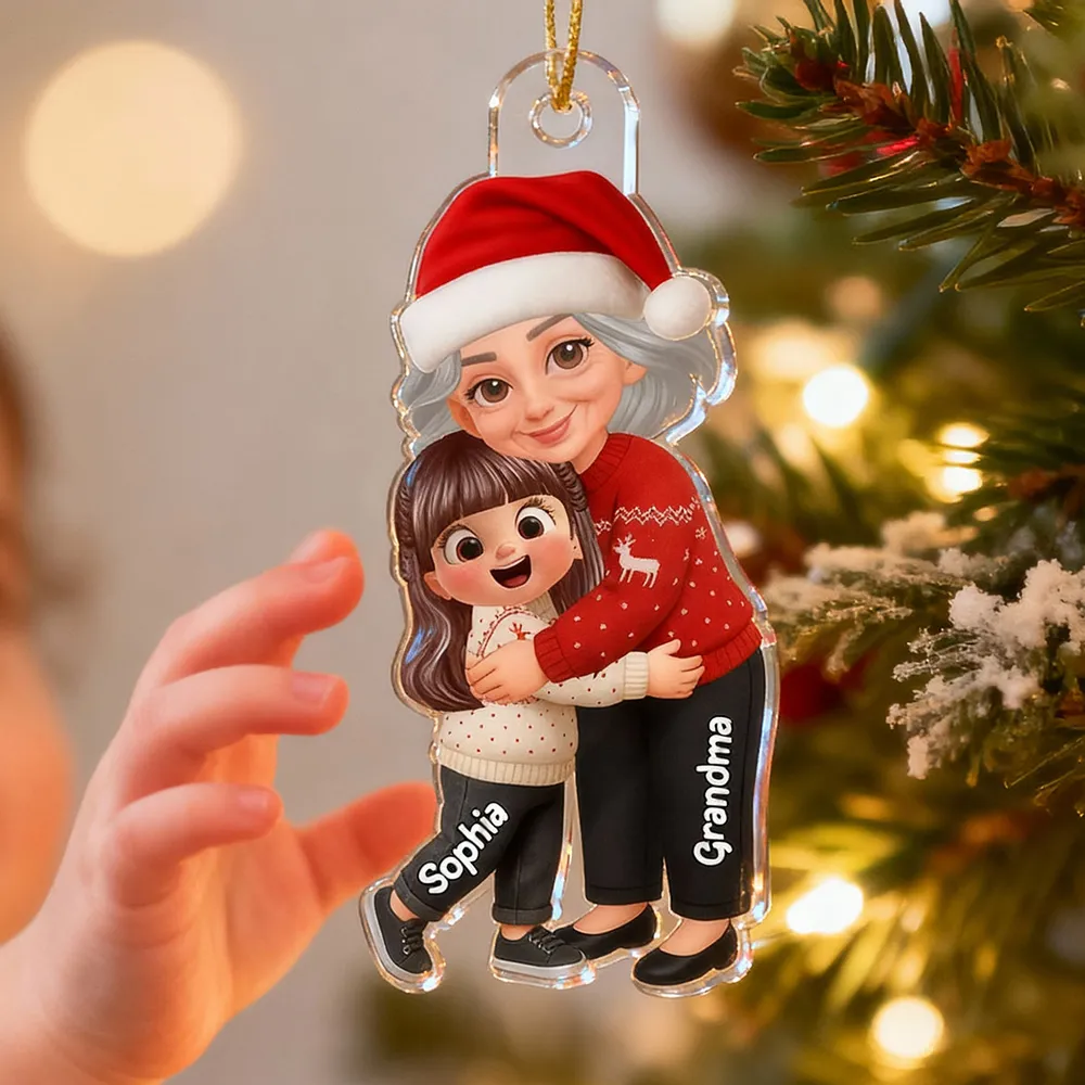Christmas Grandma & Grandchild Acrylic Ornament – Heartwarming Family Decoration, Perfect Gift for Grandparents - Image 8