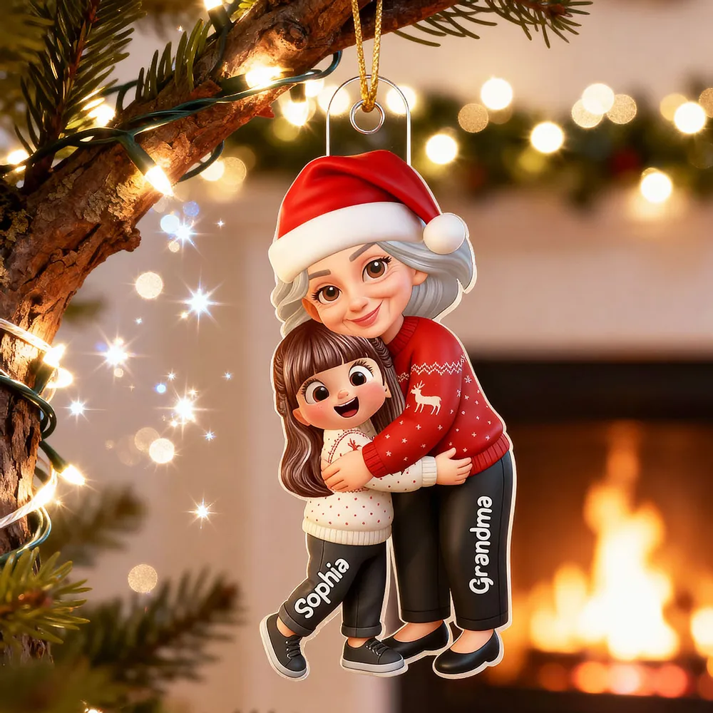 Christmas Grandma & Grandchild Acrylic Ornament – Heartwarming Family Decoration, Perfect Gift for Grandparents - Image 9