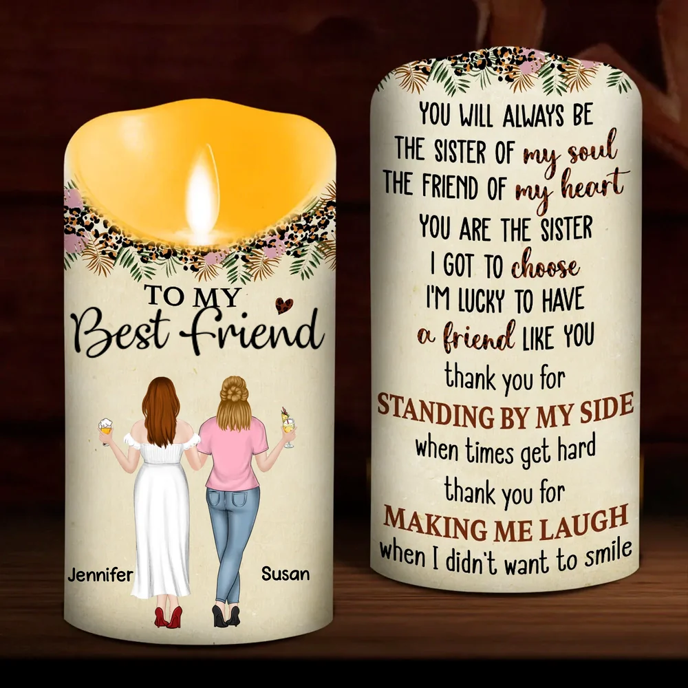 To My Bestie Flameless LED Candle with warm message design, perfect friendship keepsake and thoughtful gift for best friends - Image 2