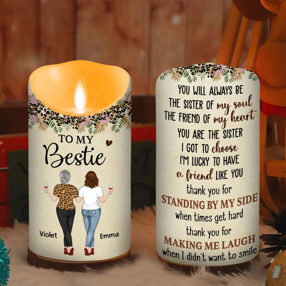 To My Bestie Flameless LED Candle with warm message design, perfect friendship keepsake and thoughtful gift for best friends - Image 3