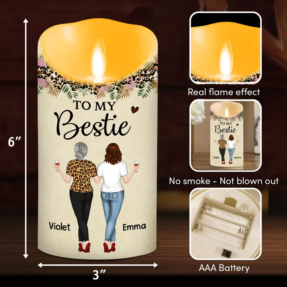 To My Bestie Flameless LED Candle with warm message design, perfect friendship keepsake and thoughtful gift for best friends - Image 4