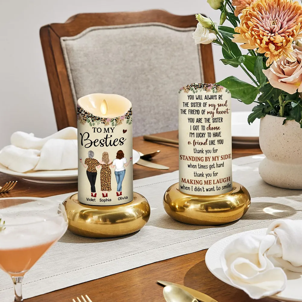 To My Bestie Flameless LED Candle with warm message design, perfect friendship keepsake and thoughtful gift for best friends - Image 5