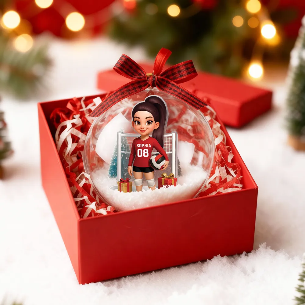 Custom Volleyball Girl Ornament - Unique Christmas Snow Globe Gift for Daughter, Teammate or Sports Lover Keepsake - Image 3