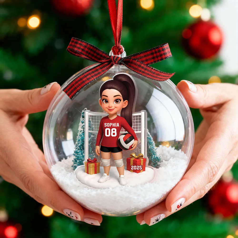 Custom Volleyball Girl Ornament - Unique Christmas Snow Globe Gift for Daughter, Teammate or Sports Lover Keepsake - Image 8