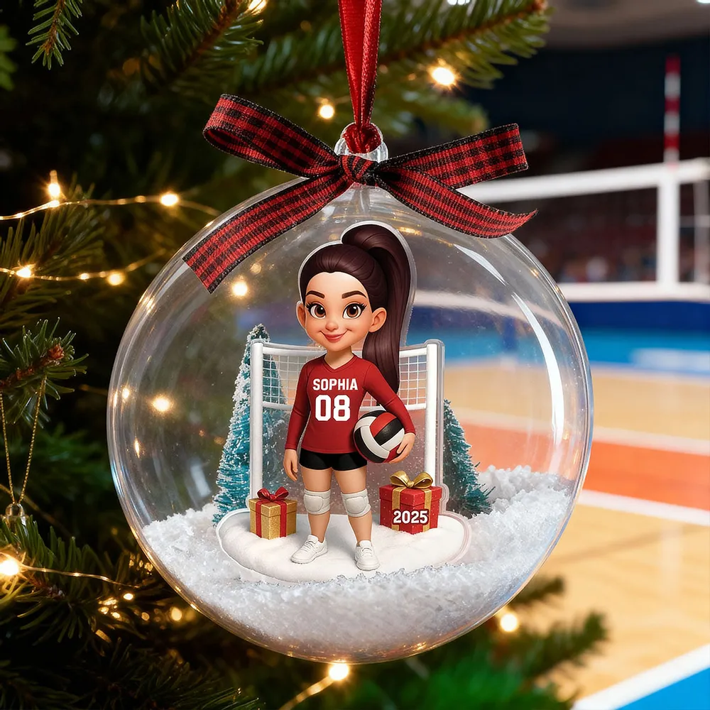 Custom Volleyball Girl Ornament - Unique Christmas Snow Globe Gift for Daughter, Teammate or Sports Lover Keepsake - Image 9