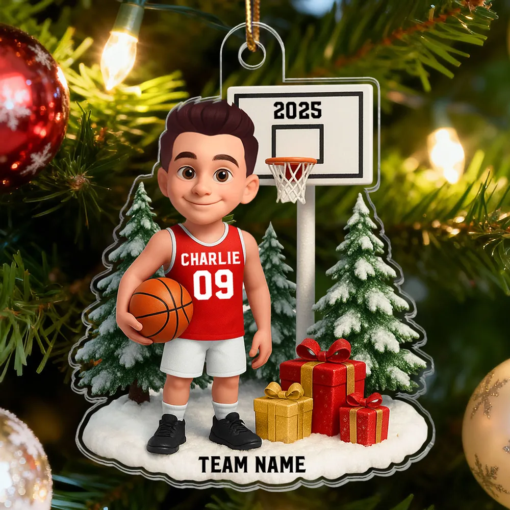 Basketball Acrylic Ornament with Custom Design – Festive Tree Decoration & Perfect Gift for Sports Lovers - Image 6