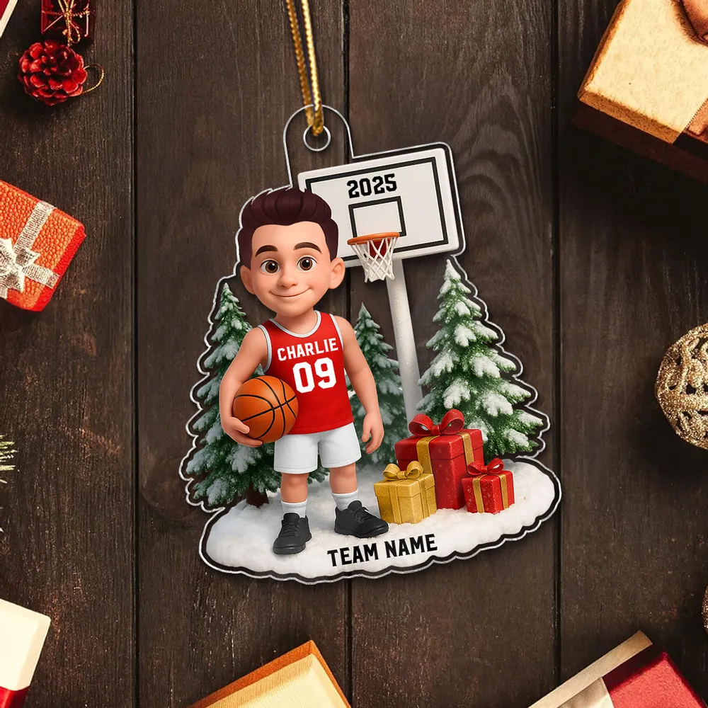 Basketball Acrylic Ornament with Custom Design – Festive Tree Decoration & Perfect Gift for Sports Lovers - Image 8