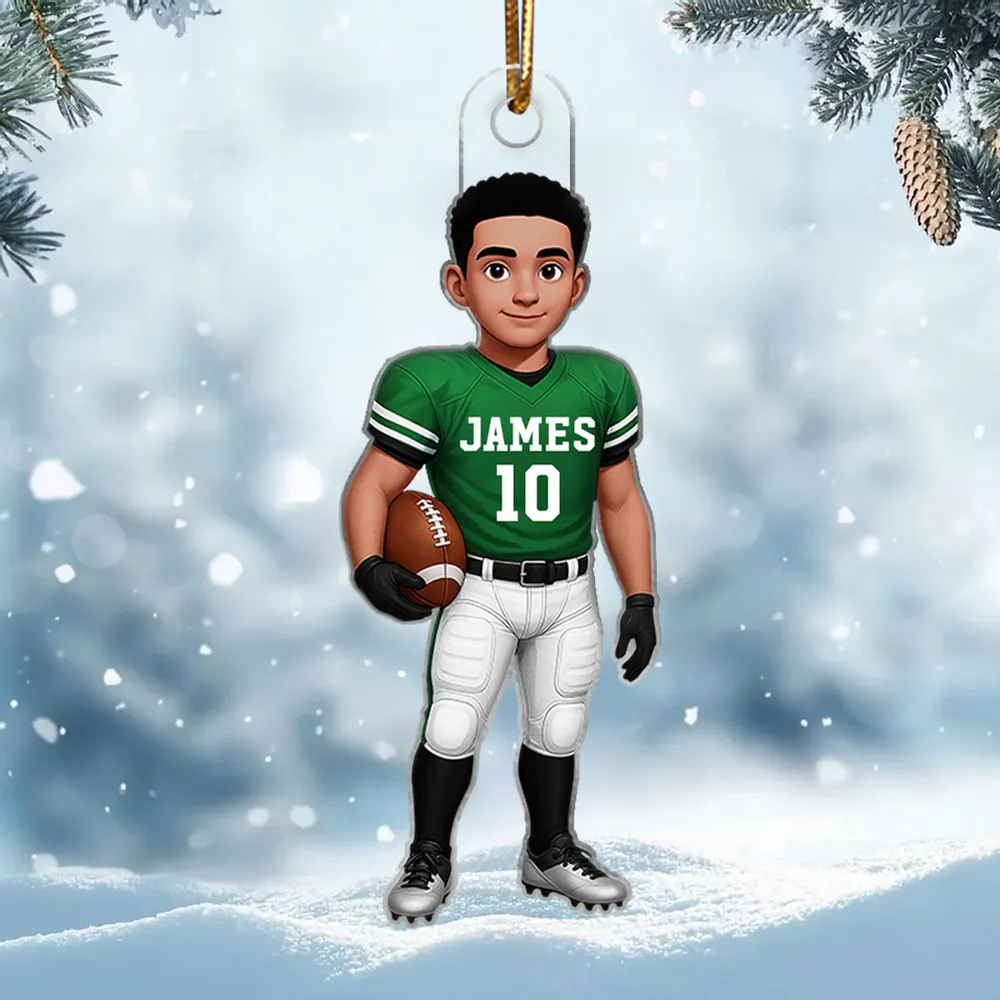 Personalized Football Player Acrylic Ornament, High-Quality Print, Gift-Ready Keepsake for Athletes - Image 5