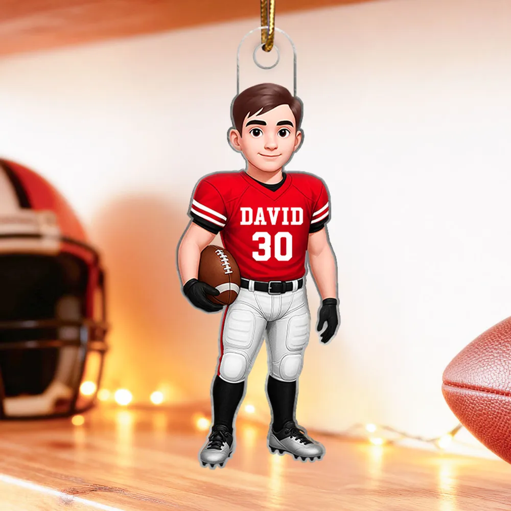 Personalized Football Player Acrylic Ornament, High-Quality Print, Gift-Ready Keepsake for Athletes - Image 6