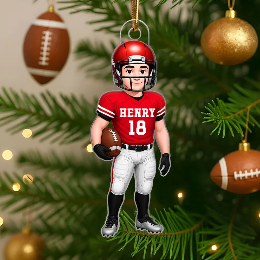 Personalized Football Player Acrylic Ornament, High-Quality Print, Gift-Ready Keepsake for Athletes - Image 7