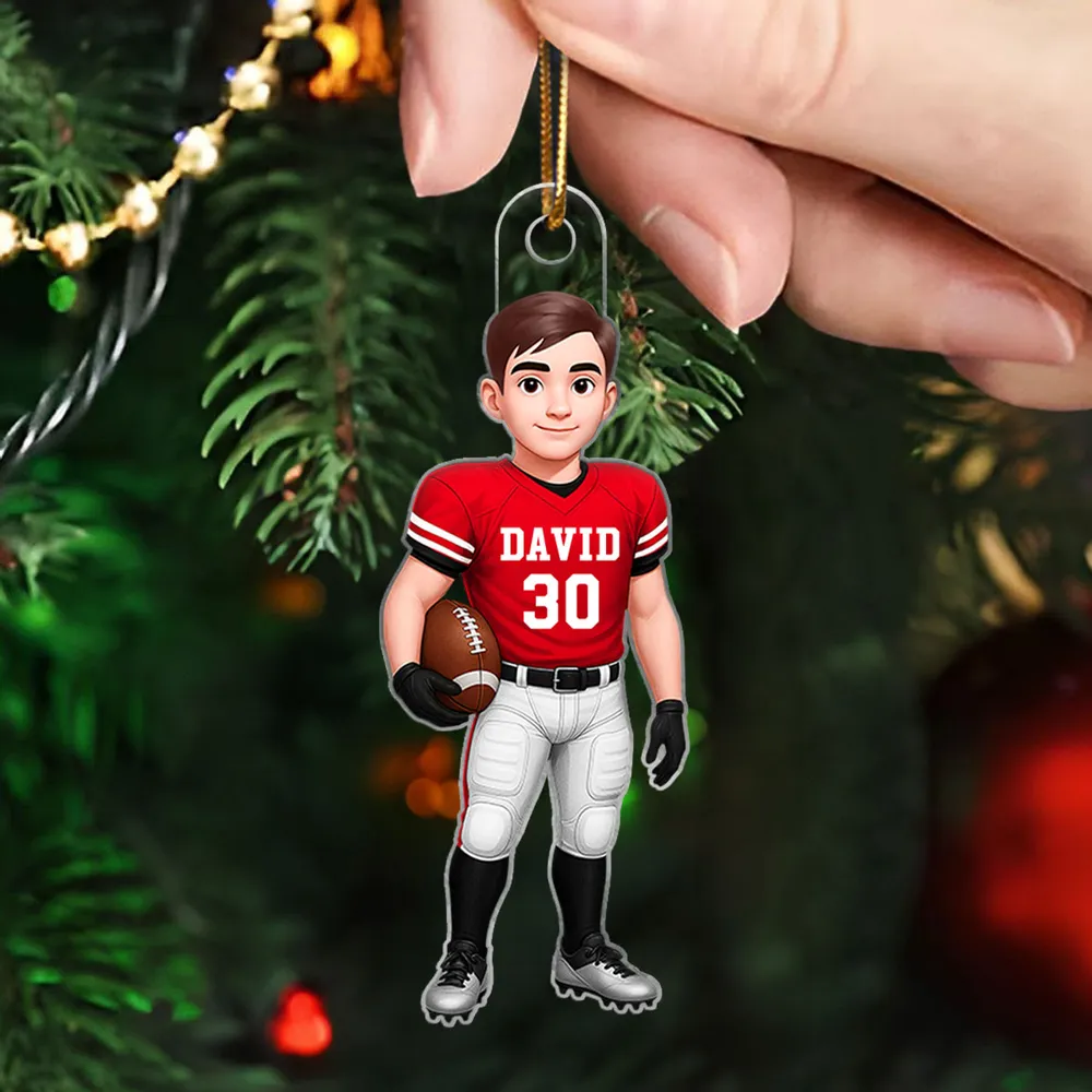 Personalized Football Player Acrylic Ornament, High-Quality Print, Gift-Ready Keepsake for Athletes - Image 8