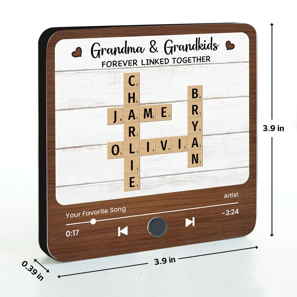 Acrylic Music Magnet for Grandma & Grandkids, Rustic Tile Design, Fridge Decor Keepsake, Creative Gift - Image 7