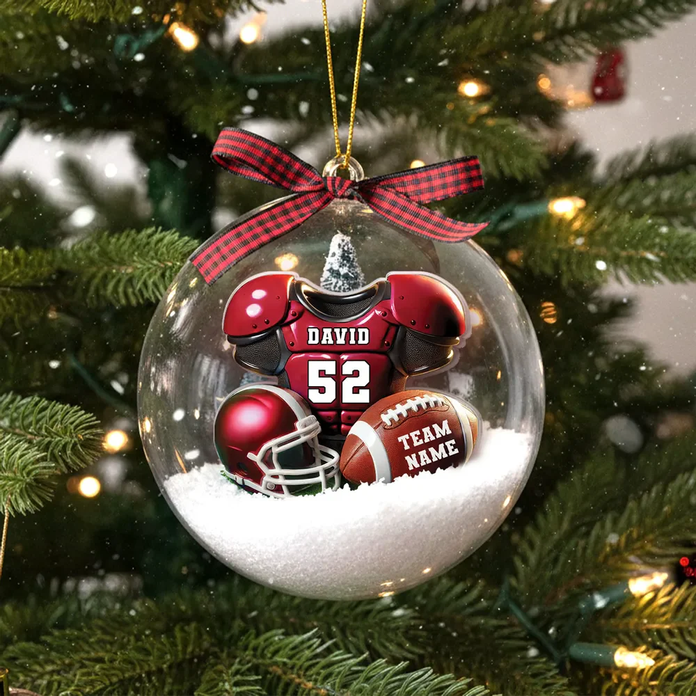 Acrylic Snow Globe Ornament with 3D Christmas Tree Inside, Clear Holiday Hanging Decor, Creative Gift for Him, Kids, Friends & Sports Fans - Image 4