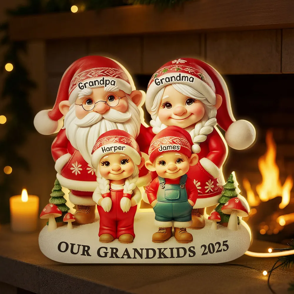 Christmas Acrylic Light Box, Custom Family Characters, Warm Glow Mantel Decor, Unique Gift for Grandma & Grandpa - Image 6