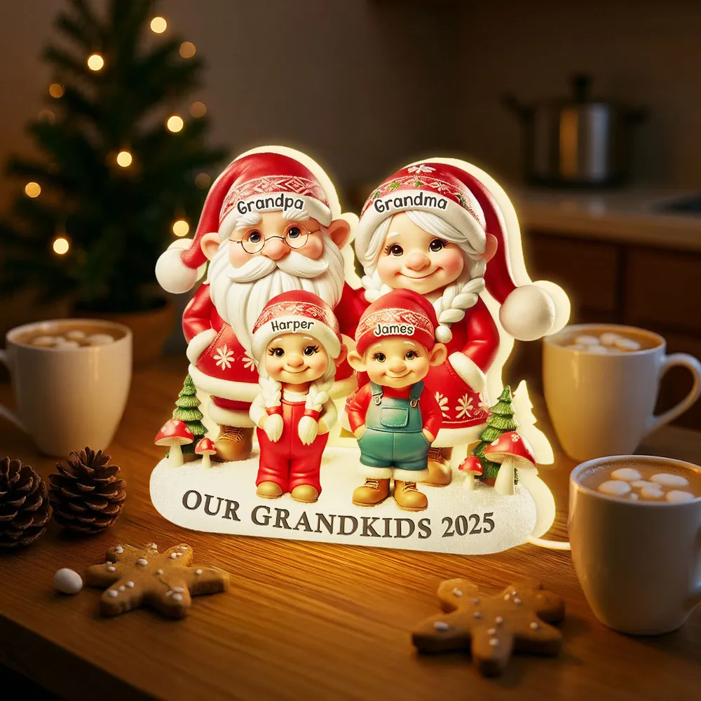 Christmas Acrylic Light Box, Custom Family Characters, Warm Glow Mantel Decor, Unique Gift for Grandma & Grandpa - Image 7