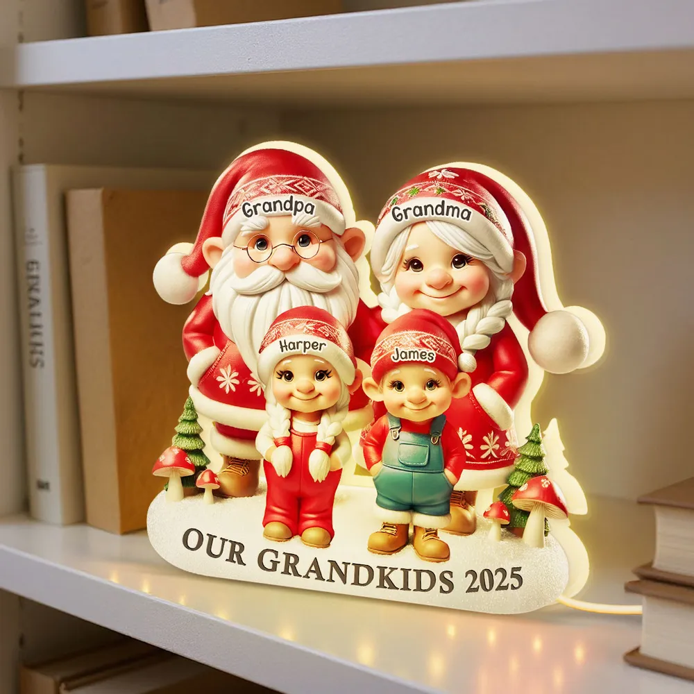 Christmas Acrylic Light Box, Custom Family Characters, Warm Glow Mantel Decor, Unique Gift for Grandma & Grandpa - Image 9
