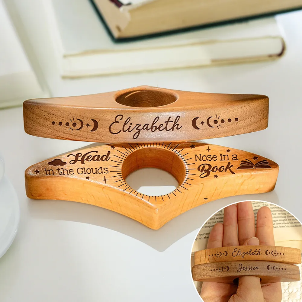 Book Page Holder, Engraved Wooden Thumb Page Turner for One-Hand Reading, Unique Gift for Book Lovers, Teachers, Mom or Dad - Image 8