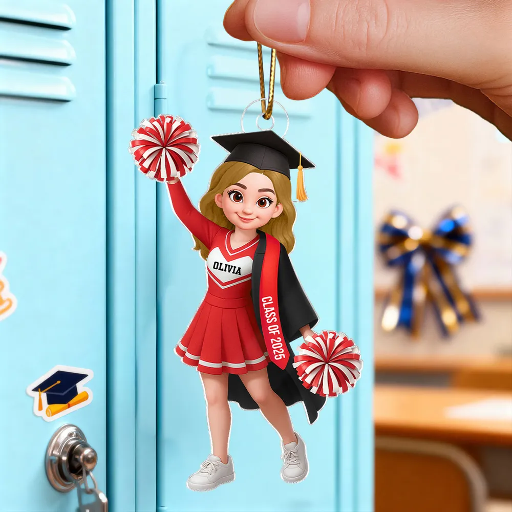 Senior Cheerleader Graduation - Personalized Acrylic Ornament - Image 2