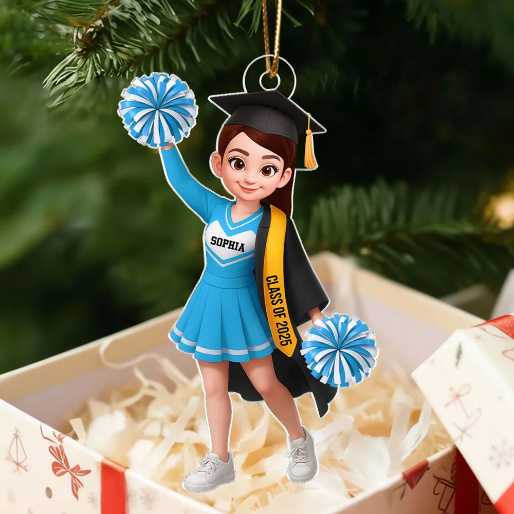 Senior Cheerleader Graduation - Personalized Acrylic Ornament - Image 6