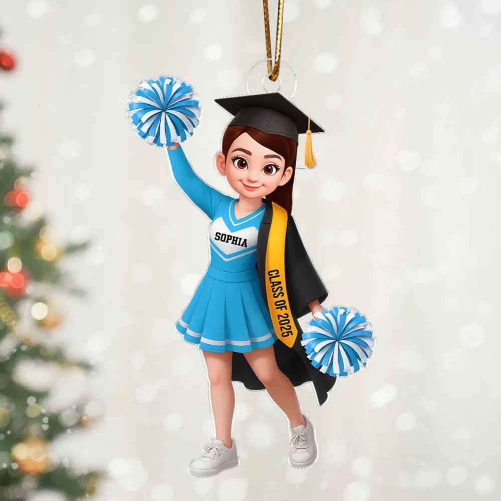 Senior Cheerleader Graduation - Personalized Acrylic Ornament - Image 9