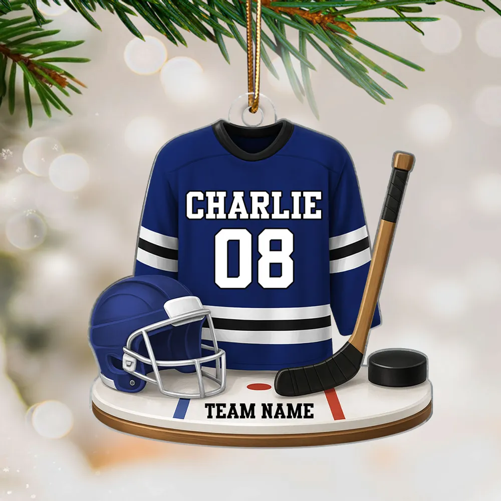 Acrylic Ornament Hockey Jersey, Customizable, Holiday Tree Ready, Team Spirit Keepsake, Unique Gift for Players & Fans - Image 5