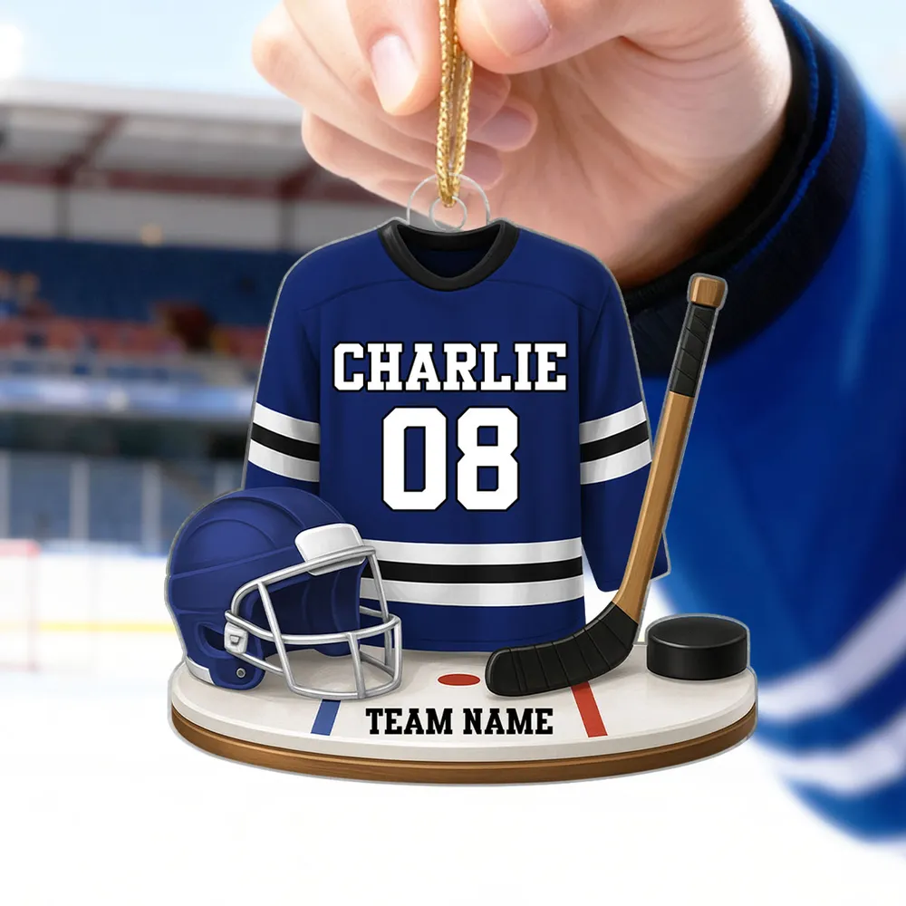 Acrylic Ornament Hockey Jersey, Customizable, Holiday Tree Ready, Team Spirit Keepsake, Unique Gift for Players & Fans - Image 6