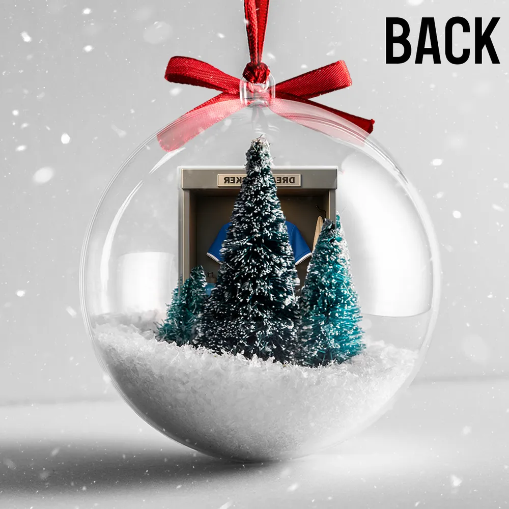 Christmas Snow Globe Ornament - Soccer Locker Mini Scene, Clear Acrylic, Personalized - Unique Gift for Son, Grandson, Boyfriend - Image 6
