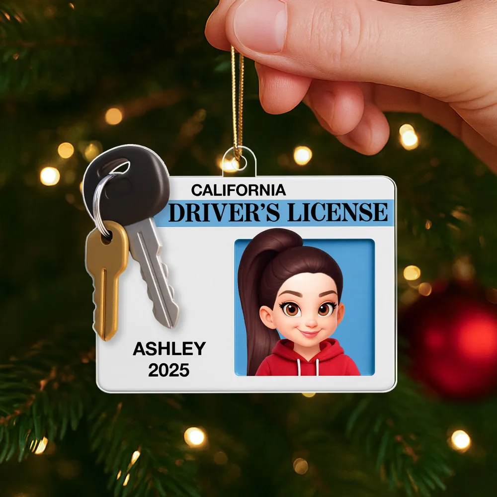 Acrylic Ornament for Car, Driver License Look with cartoon vibe, durable and cute, festive decor and creative gift for teens and friends - Image 5