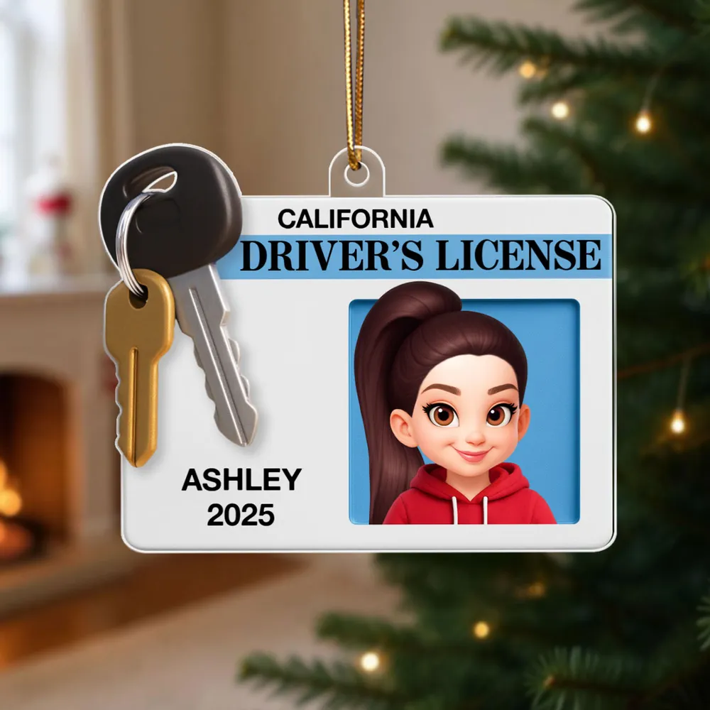 Acrylic Ornament for Car, Driver License Look with cartoon vibe, durable and cute, festive decor and creative gift for teens and friends - Image 8