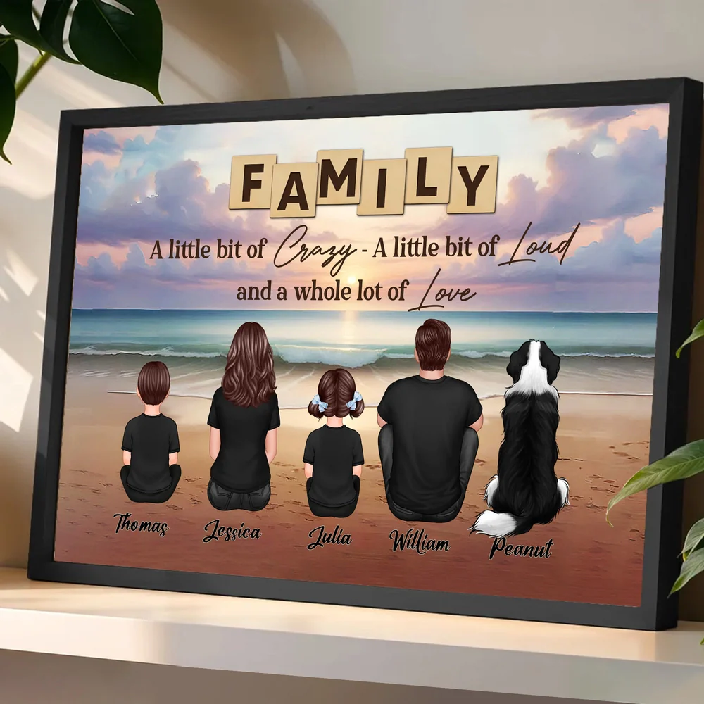 Family Backview Poster — Beach Sunset Design, a Heartfelt Wall Art That Celebrates Love and Togetherness - Image 3