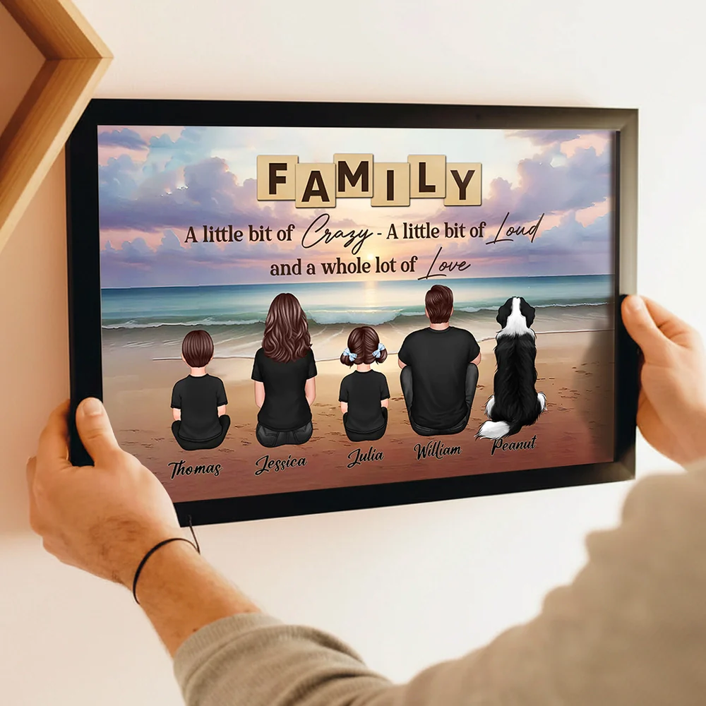 Family Backview Poster — Beach Sunset Design, a Heartfelt Wall Art That Celebrates Love and Togetherness - Image 4